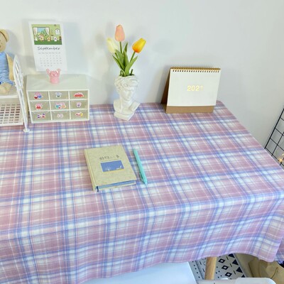 Față de masă în carouri INS Față de masă în carouri proaspătă japoneză Dormitor Covoraș de toaletă Decor dreptunghiular pentru birou