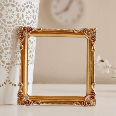 Zlatni retro okvir za fotografije Nail Art Nakit Dekoracija Uređenje doma Fotografija Pozadina Snimanje Rekviziti za fotografije