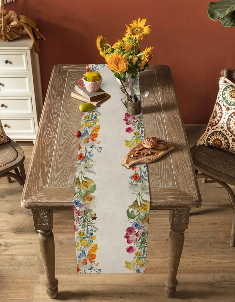 Crizanteme de primăvară, flori, alee de masă din in, decorațiuni de nuntă, alee de masă lavabile, pentru decorarea petrecerilor de masă