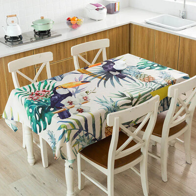 Rainforest Leaf Print Laudlina Pestav ristkülikukujuline Kodu Kohvi Söögilaud Kamin Mikrolaineahju kate