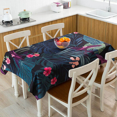 Rainforest Leaf Print Laudlina Pestav ristkülikukujuline Kodu Kohvi Söögilaud Kamin Mikrolaineahju kate