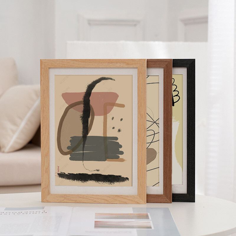 1 tk Moodsas stiilis puidust pildiraam, elutoa kaunistamiseks seinale riputatav pildiraam