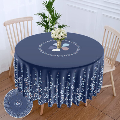 1 gabalas paprasta elegantiška šviesios spalvos gėlių apvali staltiesė vandeniui atspari terasos staltiesė Bohemiško stiliaus 63 colių staltiesė