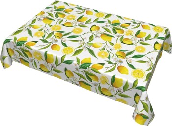 Summer Lemon Fruits Floral Ορθογώνιο Τραπεζομάντιλο Διακοσμήσεις γιορτινό πάρτι Επαναχρησιμοποιούμενα αδιάβροχα τραπεζομάντιλα κουζίνας Διακόσμηση τραπεζιού κουζίνας