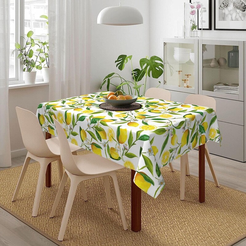 Suvised sidrunipuuviljad lillelised ristkülikukujulised laudlinad pühadepeokaunistused korduvkasutatavad veekindlad laudlinad köögilaua sisekujundus