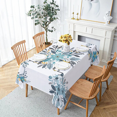 Floral Leaves Palm Leaves Printing Ορθογώνια αδιάβροχα τραπεζομάντηλα για διακόσμηση τραπεζιού πάρτι Τραπεζαρία Κάλυμμα Μαντέλες