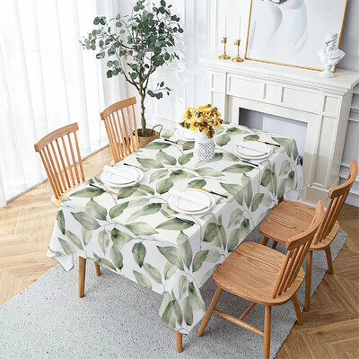 Floral Leaves Palm Leaves Printing Ορθογώνια αδιάβροχα τραπεζομάντηλα για διακόσμηση τραπεζιού πάρτι Τραπεζαρία Κάλυμμα Μαντέλες