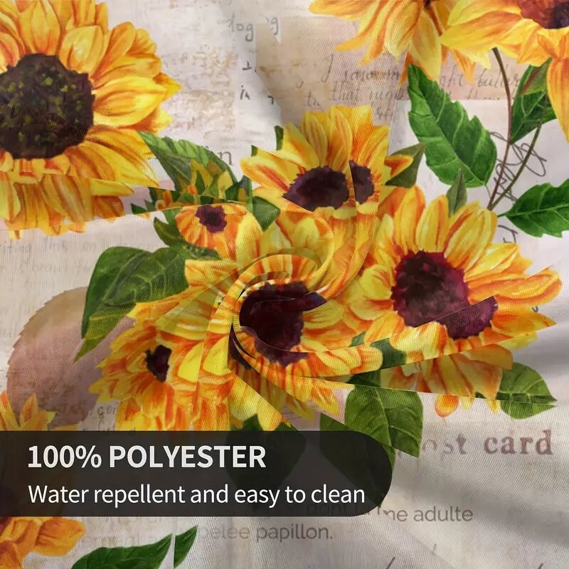 1 vnt saulėgrąžų apvalios staltiesės, vasaros stiliaus senovinis bohemiškas stalo užtiesalas, atsparus dėmėms ir vandeniui, atsparus raukšlėms Ta