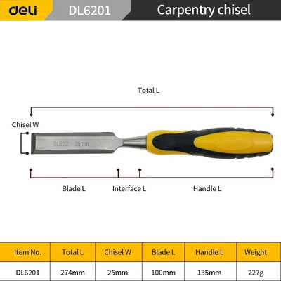 DELI puidunikerdamiseks mõeldud lame peitel 10–25 mm nikerdusnuga puulõikamiseks puusepa puidutöötlemistööriistad puusepa puidutööriistadele