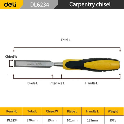 DELI puidunikerdamiseks mõeldud lame peitel 10–25 mm nikerdusnuga puulõikamiseks puusepa puidutöötlemistööriistad puusepa puidutööriistadele