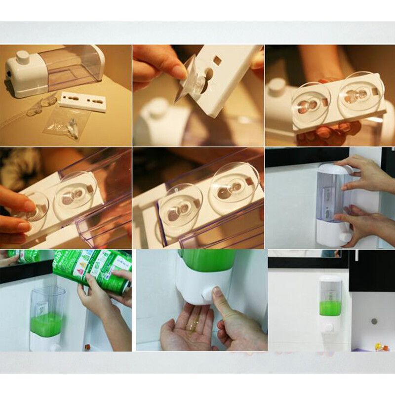 500 ml seinale paigaldatav seebi dosaator vannitoa desinfitseerimisvahend šampoon dušigeeli konteiner pudel majapidamisvannitoode