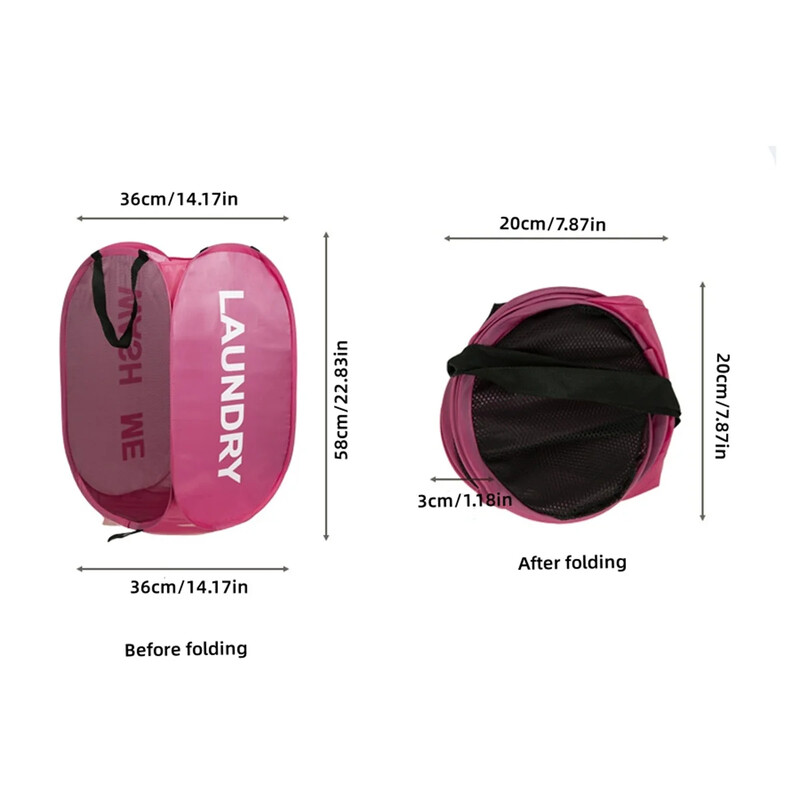 Vastupidav kokkupandav lihtne pesukorv Suur pestav riietus Mänguasjade hoiuruum Korraldaja Moodne võrk hingav vannitoatarvikud