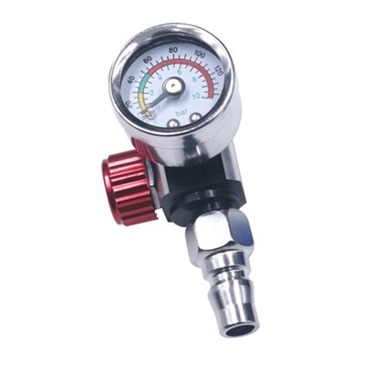 Pištolj za raspršivanje 1/4” – regulator tlaka zraka s manometrom Praktični adapter za pneumatski alat za zračni pištolj – pištolj za raspršivanje i alat