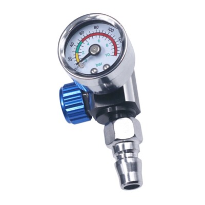 Pištolj za raspršivanje 1/4” – regulator tlaka zraka s manometrom Praktični adapter za pneumatski alat za zračni pištolj – pištolj za raspršivanje i alat