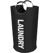 90L didelis skalbinių krepšelis, sulankstomas skalbinių krepšys, laisvai stovintys aukšti drabužiai, trukdo sulankstomai skalbimo dėžei juoda