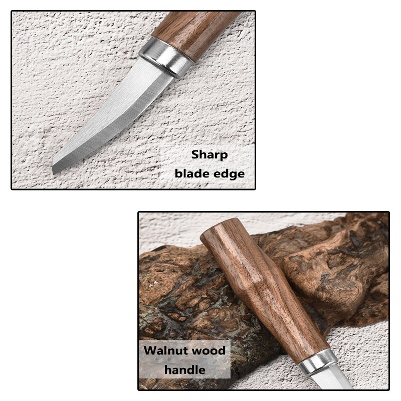 Cuțit pentru sculptură în lemn, 1/7 buc. Cuțit sculptural cu mâner rotund, cuțit profesional multifuncțional pentru prelucrarea lemnului, instrumente de sculptură manuală