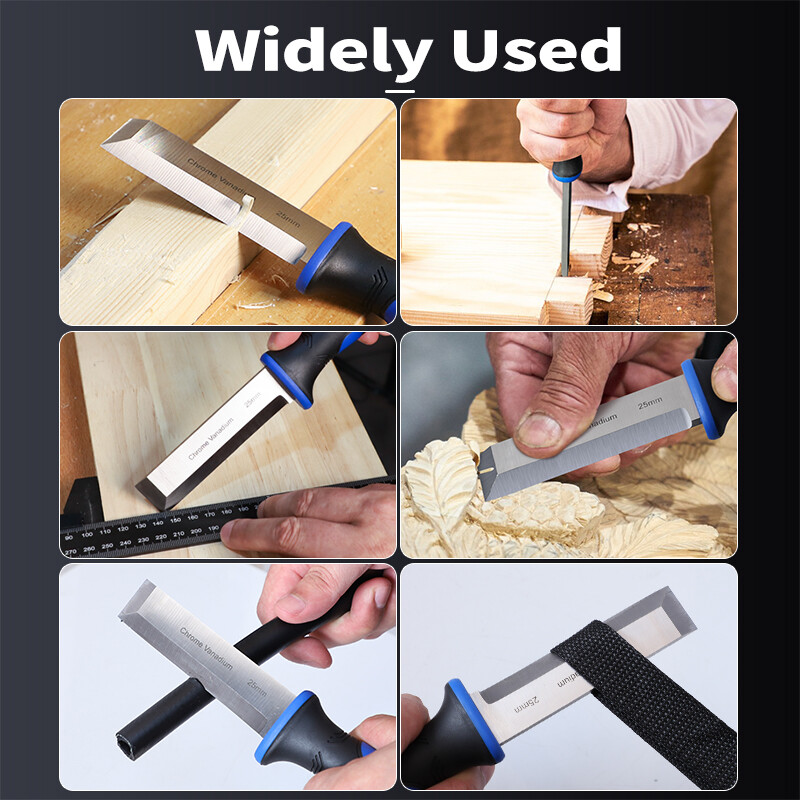 Dalta pentru lemn CR-V Dalta cu doua margini, lama latime de 25 mm Capace din otel Dalta multifunctionala pentru prelucrarea lemnului, sculptura, marcaj pentru tăiere