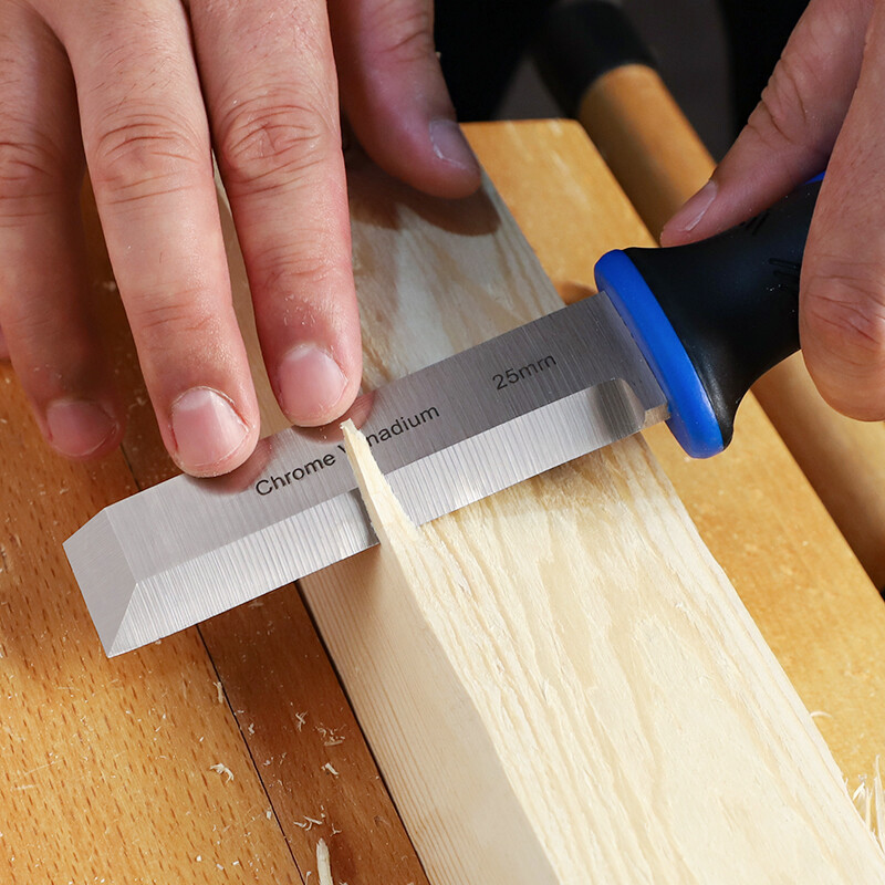Dalta pentru lemn CR-V Dalta cu doua margini, lama latime de 25 mm Capace din otel Dalta multifunctionala pentru prelucrarea lemnului, sculptura, marcaj pentru tăiere