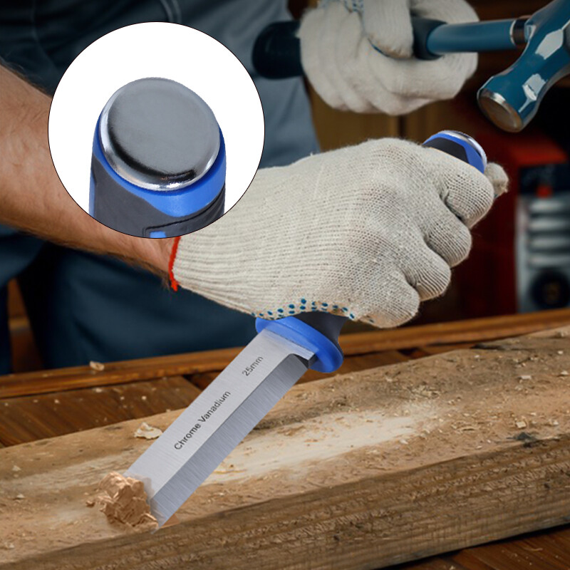 Dalta pentru lemn CR-V Dalta cu doua margini, lama latime de 25 mm Capace din otel Dalta multifunctionala pentru prelucrarea lemnului, sculptura, marcaj pentru tăiere