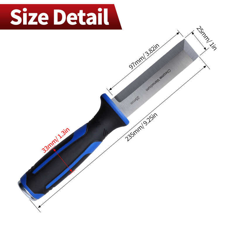 Dalta pentru lemn CR-V Dalta cu doua margini, lama latime de 25 mm Capace din otel Dalta multifunctionala pentru prelucrarea lemnului, sculptura, marcaj pentru tăiere