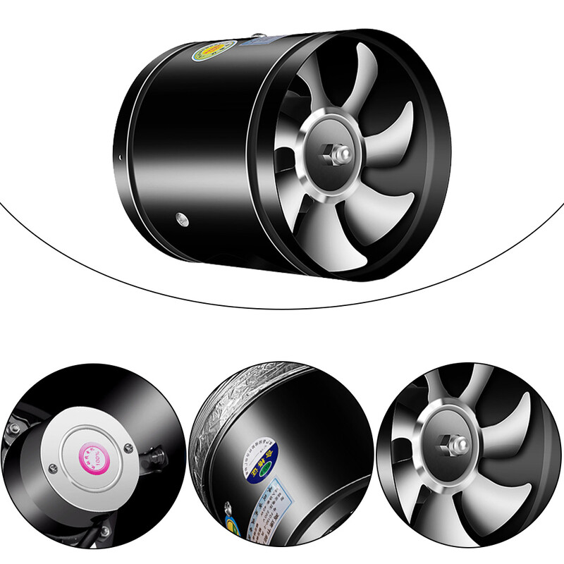 Vamzdžių vėdinimo ventiliatorius 4/8 colių vamzdinis išmetimo ventiliatorius Oro ventiliatorius Tylus mini ištraukiklis Mažo triukšmo vonios tualeto sieninis ventiliatorius ortakio ventiliatorius