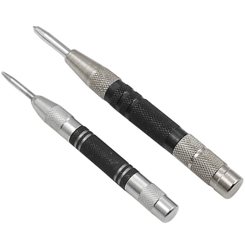 Sidabrinės juodos spalvos universalus automatinis centrinis perforatoriaus lokatorius, skirtas ženklinti metalo įrankį, skirtą gręžimo skylių langų pertraukiklio padėties nustatymui