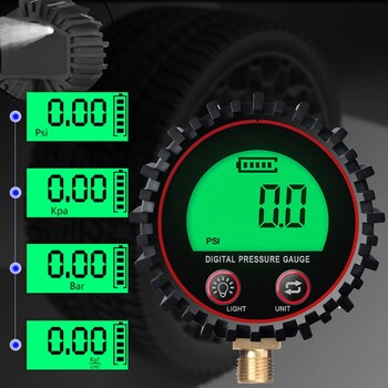 200//250/255 Psi цифров въздушен манометър за високо налягане Резба за високо налягане 1/8\