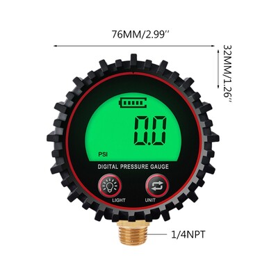 200//250/255 Psi Digitalni zračni mjerač tlaka u gumama Visokotlačni navoj 1/8"NPT /1/4" NPT / M11
