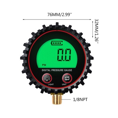 200//250/255 Psi Digitalni zračni mjerač tlaka u gumama Visokotlačni navoj 1/8"NPT /1/4" NPT / M11