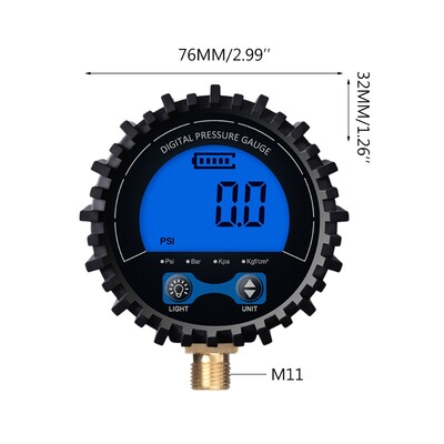 200//250/255 Psi Digitalni zračni mjerač tlaka u gumama Visokotlačni navoj 1/8"NPT /1/4" NPT / M11