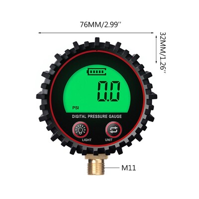 200//250/255 Psi Digitalni zračni mjerač tlaka u gumama Visokotlačni navoj 1/8"NPT /1/4" NPT / M11