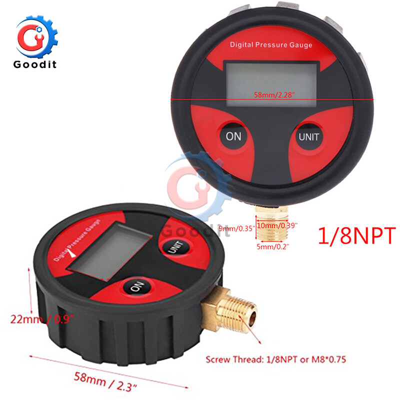 0-200PSI mjerač tlaka zraka Dial Meter Tester Bakrena guma Digitalni mjerač tlaka u gumama Alat za automobil Kamion Bicikl Auto Auto Guma