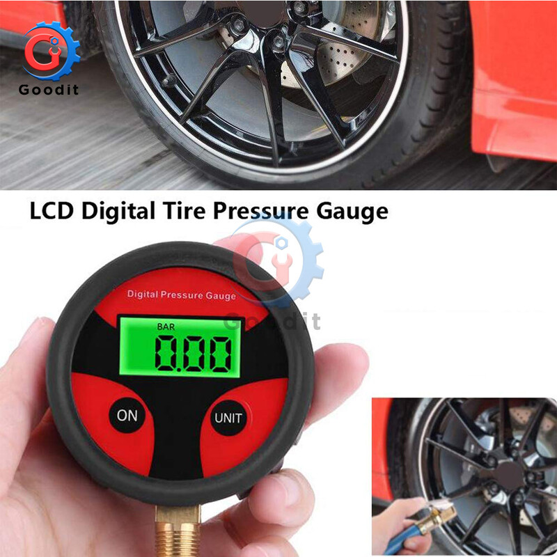 0-200PSI mjerač tlaka zraka Dial Meter Tester Bakrena guma Digitalni mjerač tlaka u gumama Alat za automobil Kamion Bicikl Auto Auto Guma