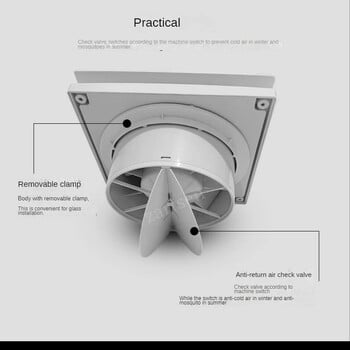 4/6 ιντσών ανεμιστήρας υψηλής ταχύτητας εξάτμισης τουαλέτα κουζίνας μπάνιου, κρεμαστός τοίχος, παράθυρο αναπνευστήρα με τηλεχειριστήριο