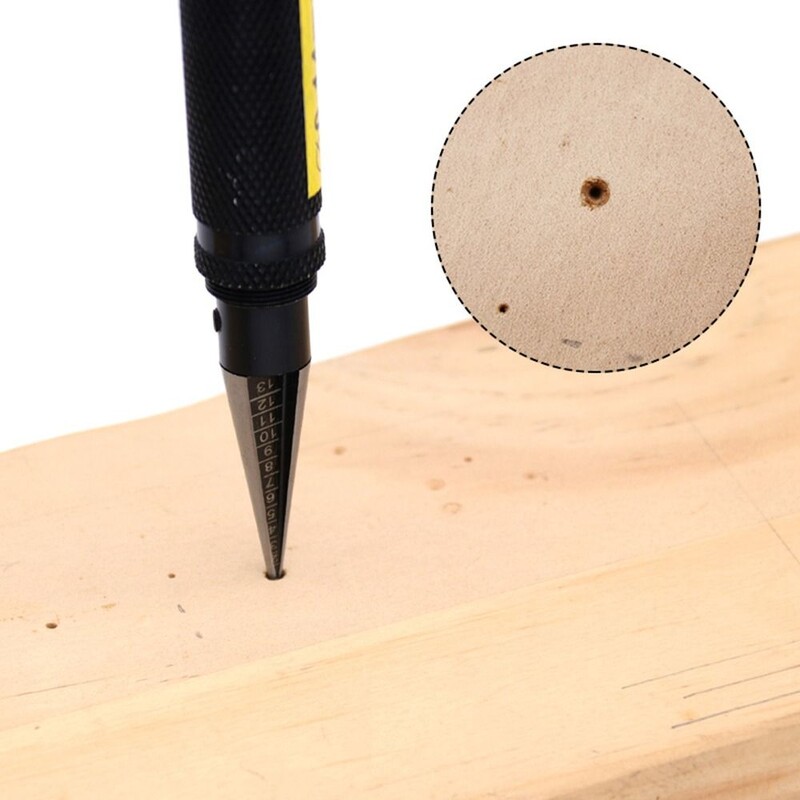 0-14 mm plieninis skylių atidarytuvas Nešiojamas medienos apdirbimas Padidinti kaiščio skylę centrinis perforatorius 127 * 18 mm rankinis gręžimo gręžtuvo padėties nustatymo įrankis