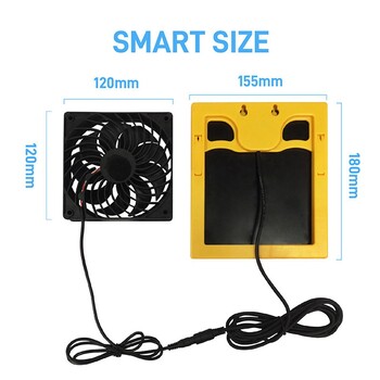 20W 6V Solar Panel Exhaust Fan Air Extractor Mini Ventilator Solar Panel Powered Fan for Dog Chicken House Θερμοκήπιο