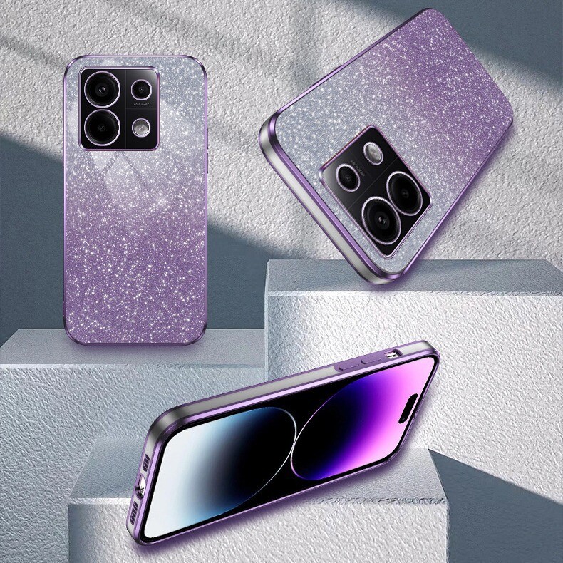 Tinka mobiliojo telefono dėklui Redmi note13Pro K70 gradiento blizgesys 12C6D galvanizavimas 11S apsauginis dangtelis nuo kritimo 10 9A