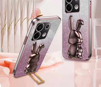 Подходящ за калъф за мобилен телефон Xiaomi 14Pro lever rabbit holder Redmi note13 галванопластика K60 градиент блясък 12 комплекта