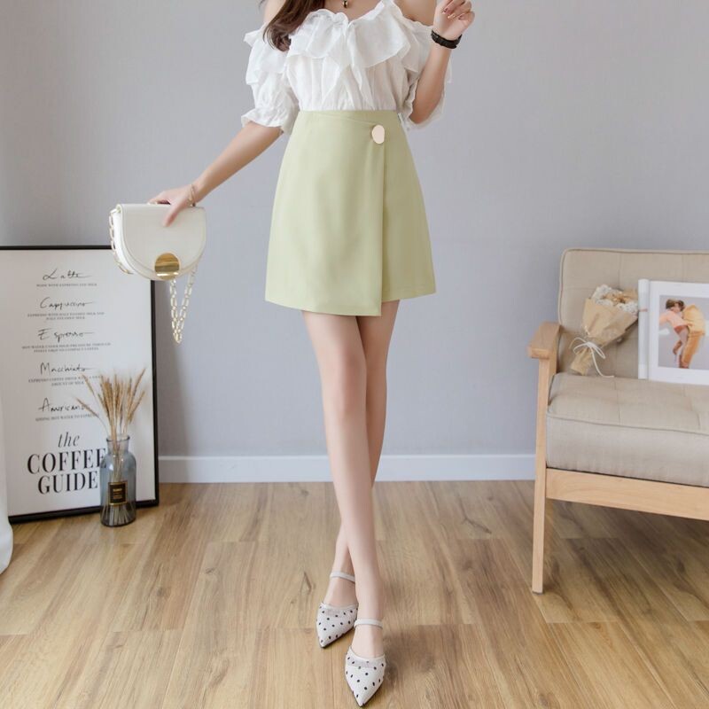 2024 m. naujas pavasario ir vasaros itin populiarus A formos sijonas aukštu juosmeniu, klubus liekninantis sijonas, tinkantis merginoms su storais klubais ir šlaunimis