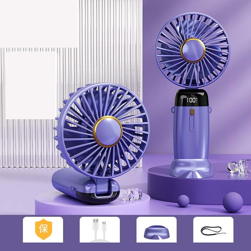 Tarpvalstybinis naujas rankinis ventiliatorius usb mini nešiojamas studentų ventiliatorius skaitmeninis ekranas sulankstomas aromaterapinis mažas elektrinis ventiliatorius