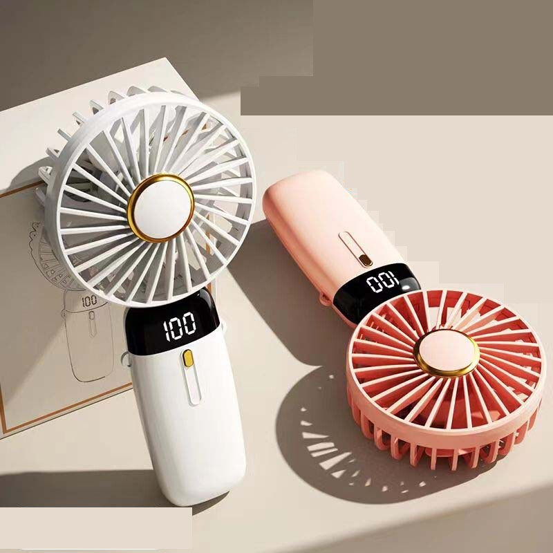 Tarpvalstybinis naujas rankinis ventiliatorius usb mini nešiojamas studentų ventiliatorius skaitmeninis ekranas sulankstomas aromaterapinis mažas elektrinis ventiliatorius