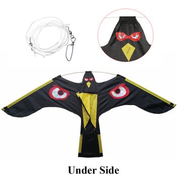 Bird Scarer-Lifelike Flying Hawk Kite Anti Bird Eagle Scarecrow Decoy for Crops Farm Garden Yard Pest Bird Repeller