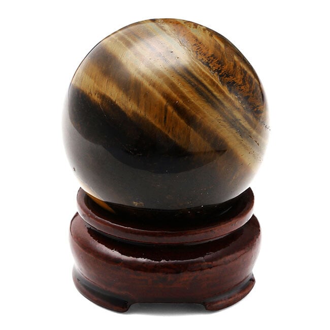 Орнаменти от топки от естествен камък с 47 мм дървена основа комплект орнаменти от камък тигрово око производител 