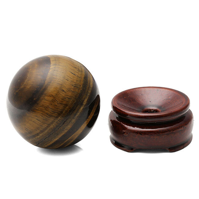 Natūralaus akmens rutuliniai papuošalai su 47mm medžio pagrindu tigro akies akmens ornamentų rinkinio gamintojas 