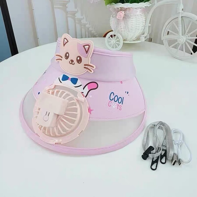 Pălărie de soare pentru copii cu evantai pentru băieți și fete cu boruri mărite de vară nouă pălărie de soare goală de desene animate pentru adulți