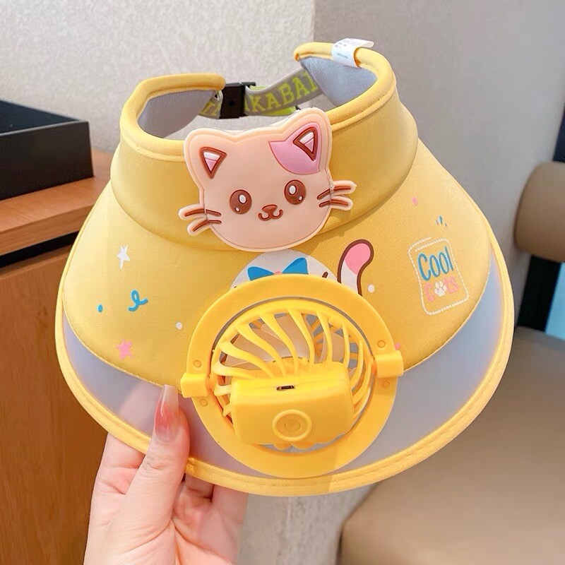 Pălărie de soare pentru copii cu evantai pentru băieți și fete cu boruri mărite de vară nouă pălărie de soare goală de desene animate pentru adulți