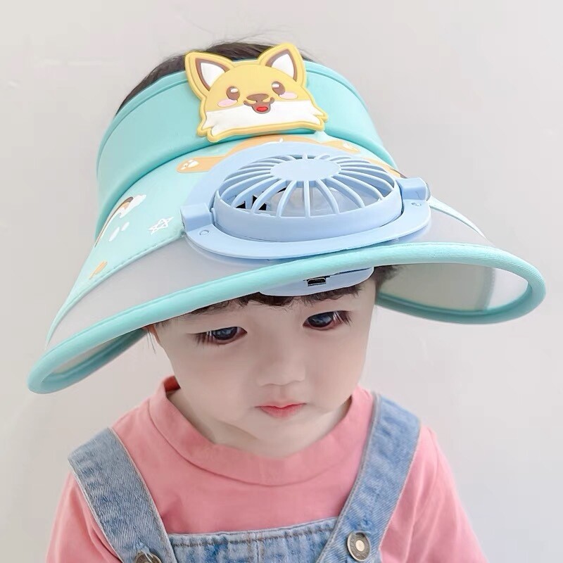 Pălărie de soare pentru copii cu evantai pentru băieți și fete cu boruri mărite de vară nouă pălărie de soare goală de desene animate pentru adulți