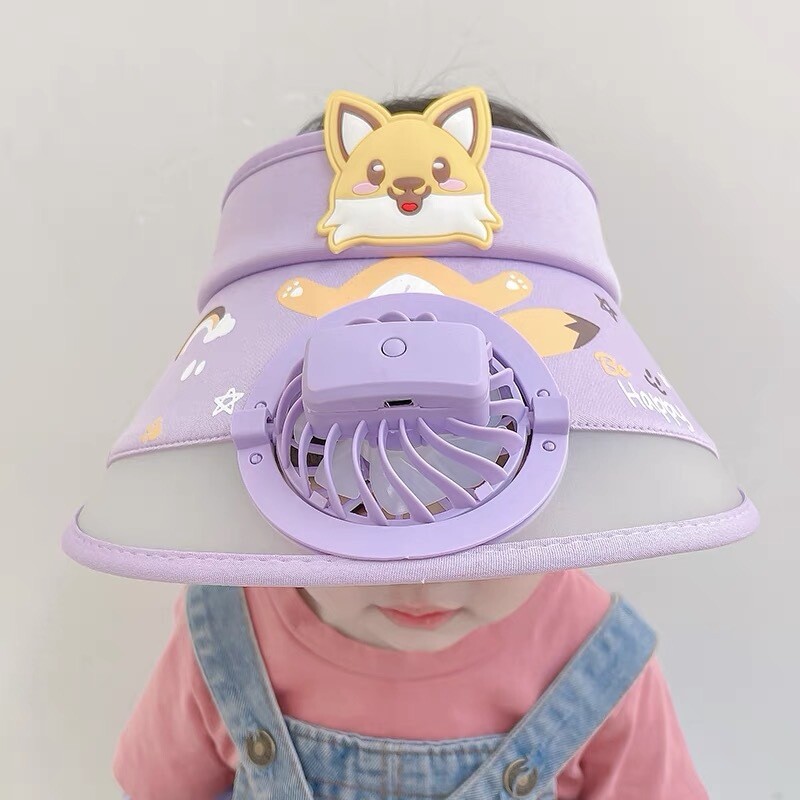 Pălărie de soare pentru copii cu evantai pentru băieți și fete cu boruri mărite de vară nouă pălărie de soare goală de desene animate pentru adulți