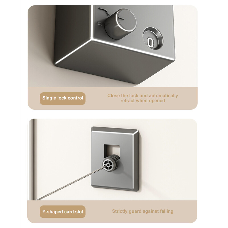 Ištraukiama drabužių linija iš nerūdijančio plieno Ištraukiamų drabužių džiovinimo mašina Virvė Vietą taupanti drabužių džiovinimo lentyna, skirta namų ūkiui