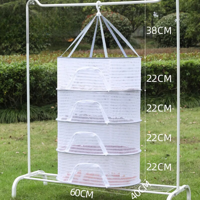Sluoksniai Maisto džiovinimo tinklelis Tinklinis krepšys nuo uodų sulankstomas sausas stovas Kabantis krepšelis Žolelių džiovinimo tinklelis gėlėms pumpurams Augalams Organizatorius